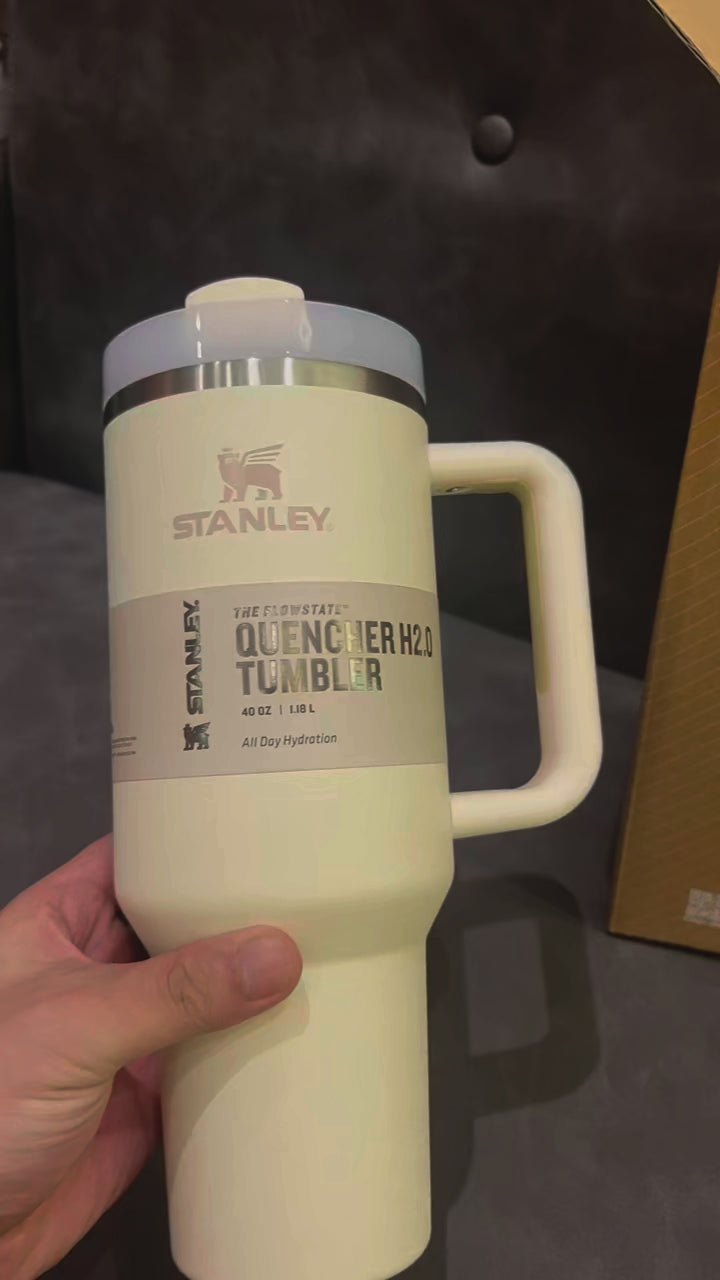Original Stanley 40oz Tumbler With Handle With Straw Lids Stainless Steel  Vacuum Insulated Car Mug Thermal Iced Travel Cup