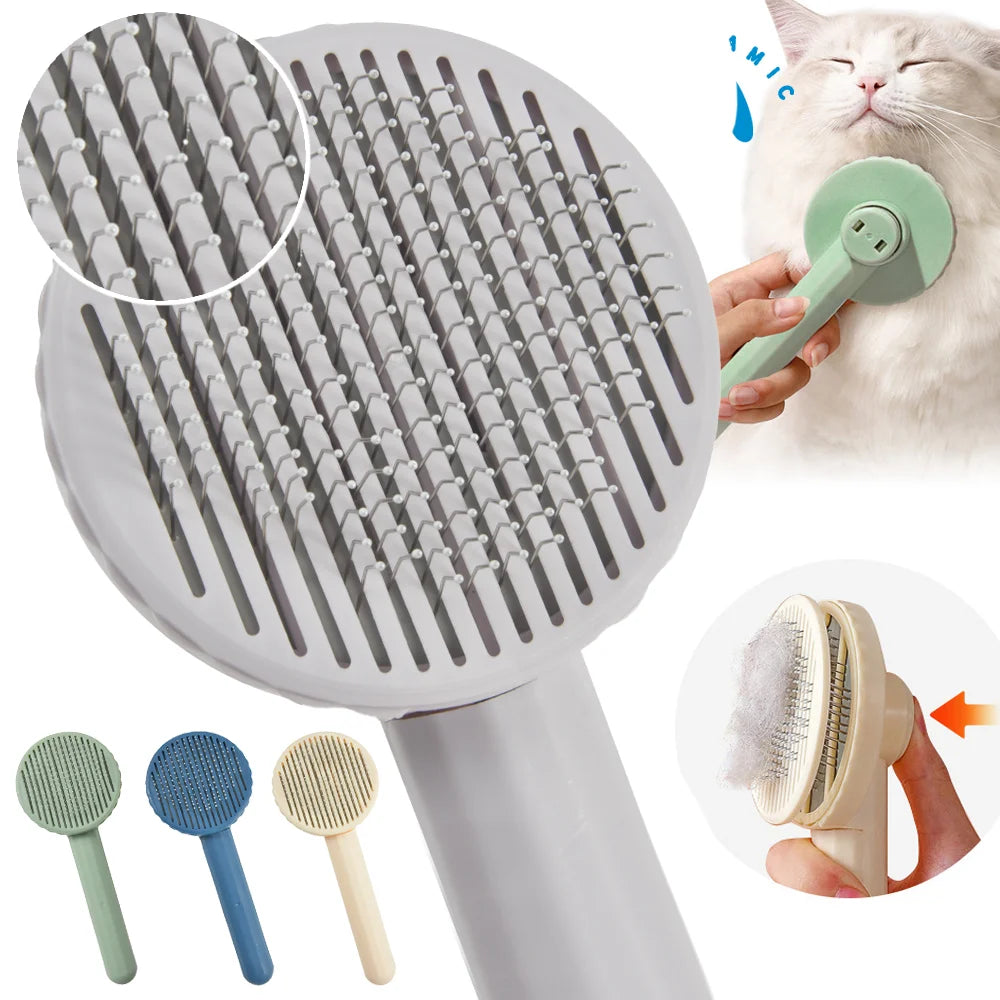 Comb Hair Removal Pet - Button Hair Removal Handle Stainless Steel