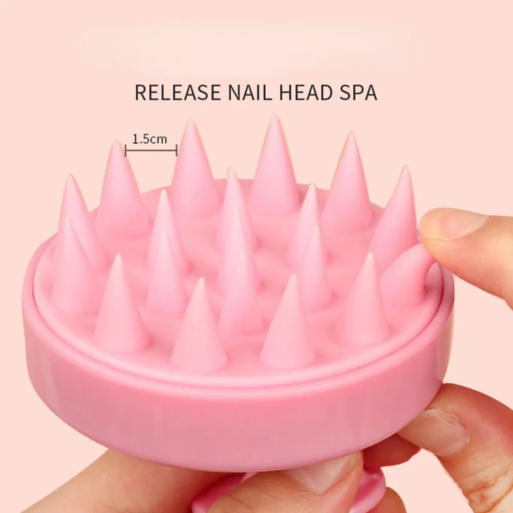 Silicone Shampoo Brush Head Scalp Massage Comb Hair Washing