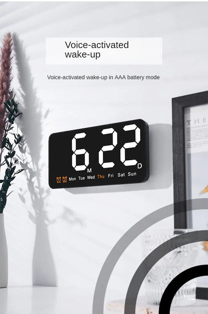 Electronic Wall Clock Temperature Date Display Table Clock Wall