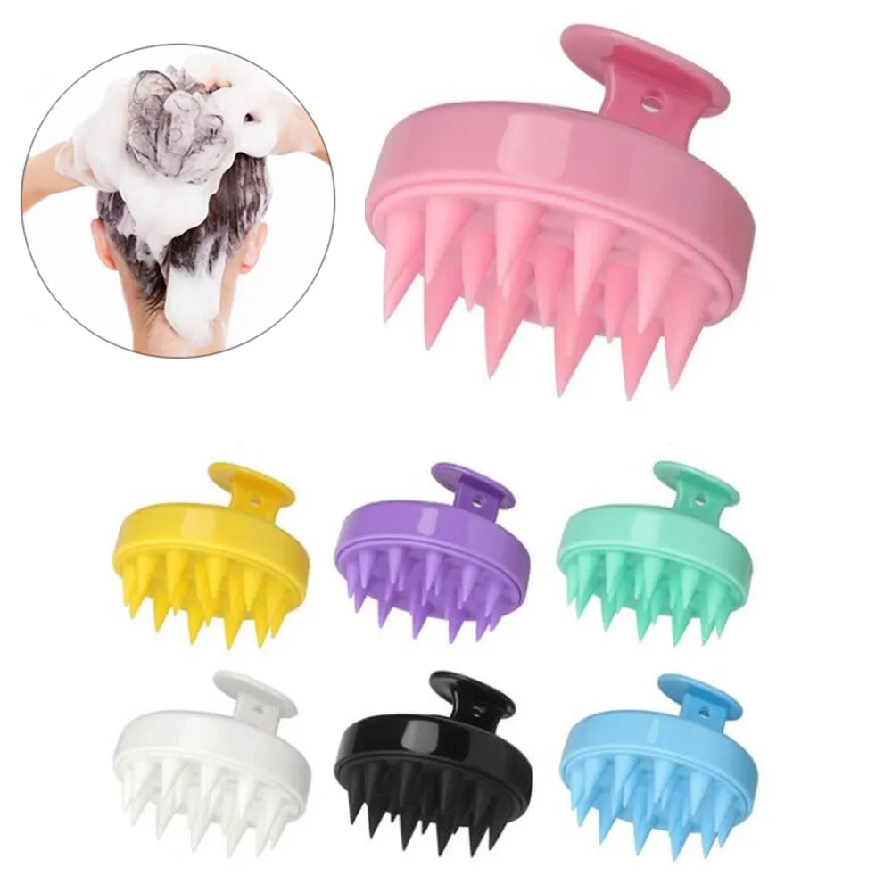 Silicone Shampoo Brush Head Scalp Massage Comb Hair Washing