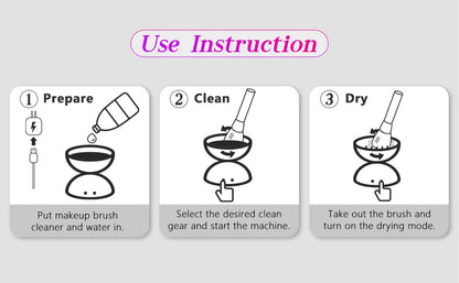 Makeup Brush Cleaner Machine, Two Gears Speed and Dehydration Function