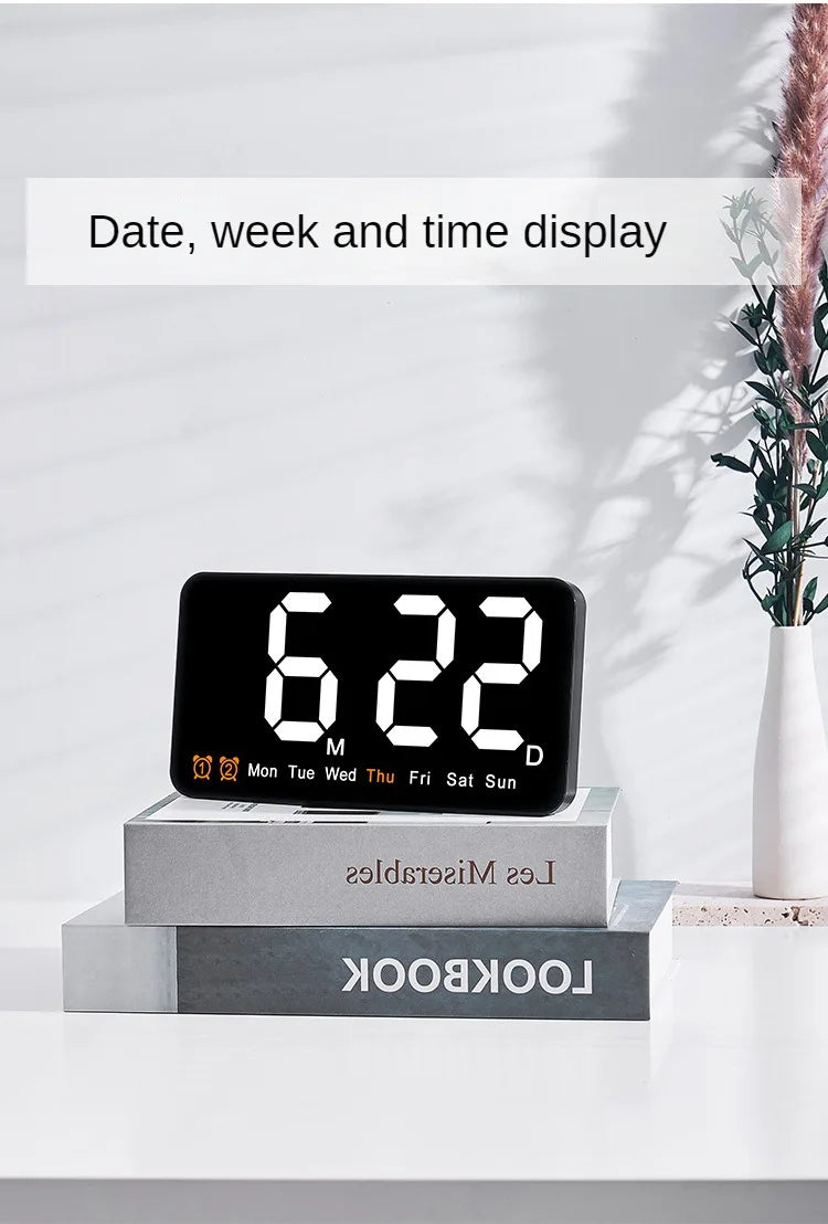 Electronic Wall Clock Temperature Date Display Table Clock Wall