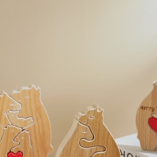 Wooden Personalised Bear Family